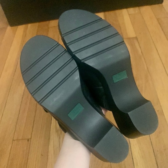 Walking Cradles Natty Black Leather Wedge Slide Sandals - Size 10M - Picture 5 of 8